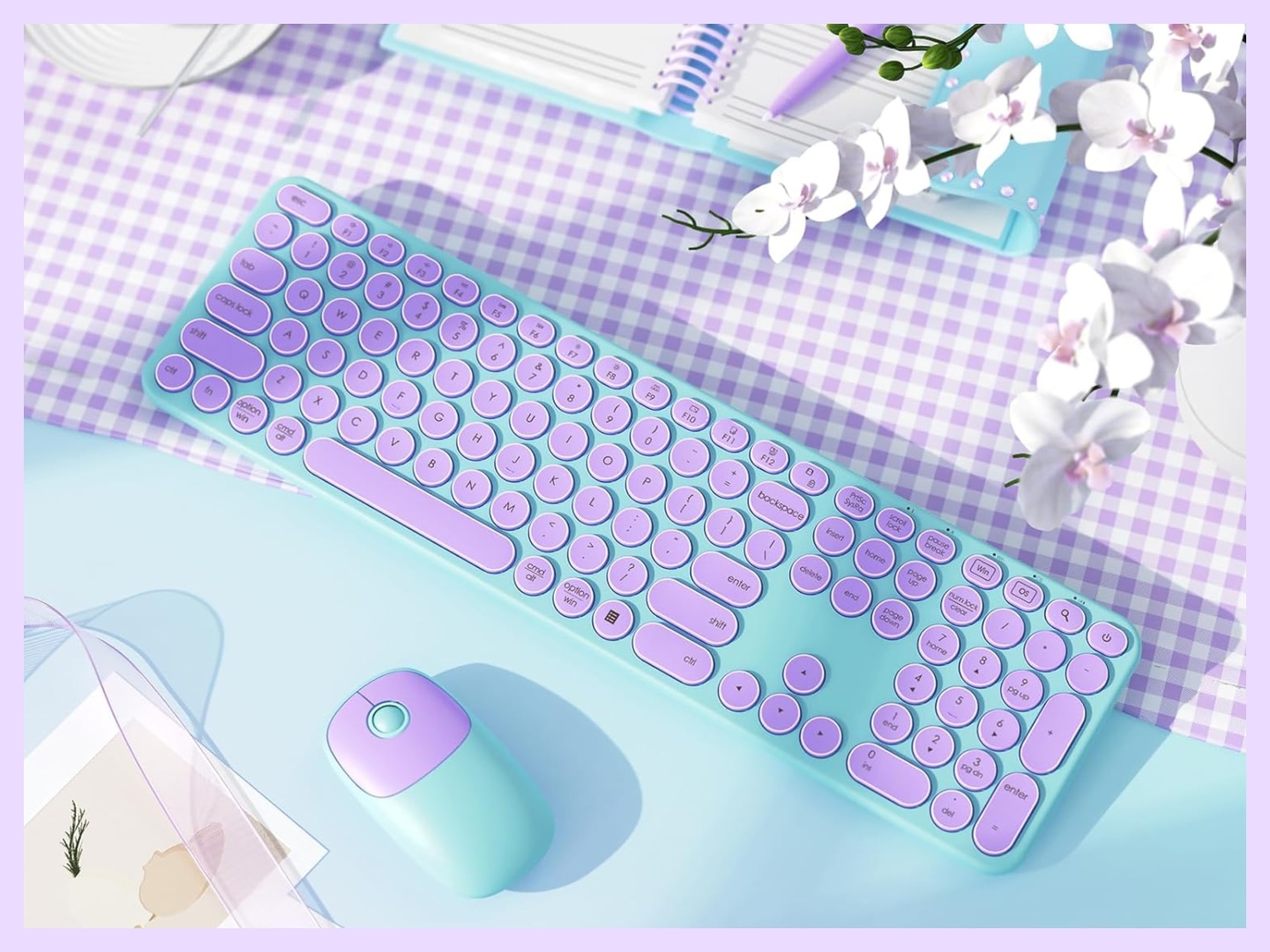 A Seenda Creative WGJP-073-3-SD vezeték nélküli billentyűzet és egér kombó biztosan szép. (Kép forrása: Seenda Creative via Amazon)
