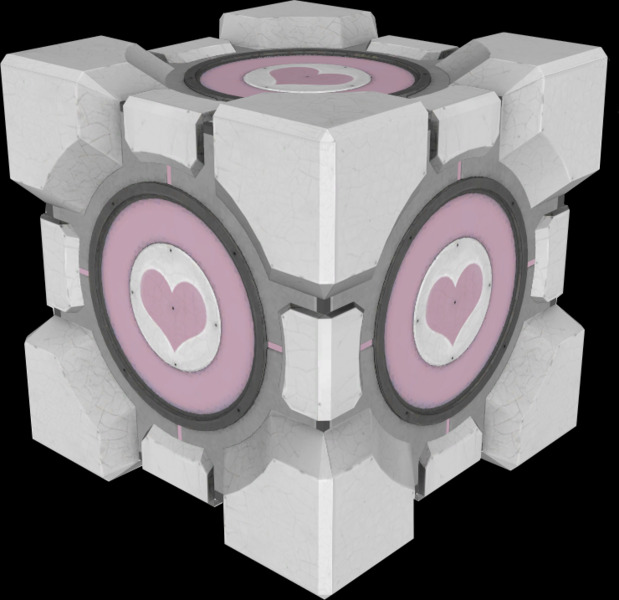 A súlyozott társkocka a Portal sorozatból. (Kép forrása: The Portal Wiki)