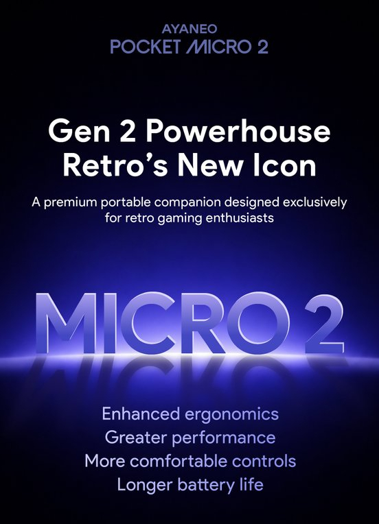 A Pocket Micro 2 jellemzői között szerepel a hosszabb akkumulátor-üzemidő és a továbbfejlesztett ergonómia.