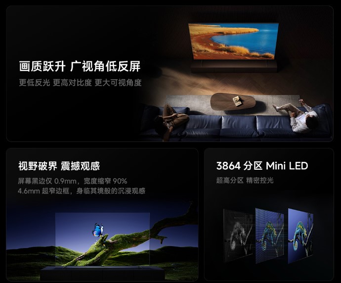 Ez a nagy mini-LED TV közel 4000 fényerő-szabályozási zónával rendelkezik (Kép forrása: Xiaomi)
