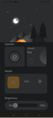 Kempingvilágítás beállításai. (Kép forrása: Sergey Tarasov - Notebookcheck)