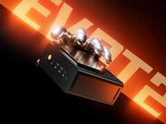 A GMKtec Evo-T2 induló ára magasabb, mint az Evo-X2-é, de jelenleg olcsóbb. A képen: egy promóciós kép, amelyen a mini PC egy része látható.