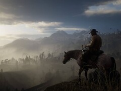 Egy kép, amelyen Arthur Morgan látható a lován a Red Dead Redemption 2-ben.