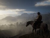Egy kép, amelyen Arthur Morgan látható a lován a Red Dead Redemption 2-ben.