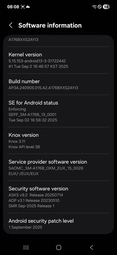 Samsung Galaxy A17 5G szoftver