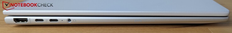 Balra: HDMI 2.1, 2x Thunderbolt 4 (PD, DP 2.1, HP Sleep and Charge), fejhallgató hangcsatlakozója
