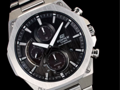 Az új Casio Edifice EFS-S650 sorozatú órák kerámia betétes lünettával rendelkeznek, ami az Edifice termékcsaládban először fordul elő. A képen a Casio Edifice EFS-S570D-1A. (Kép forrása: Casio)