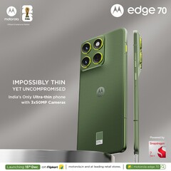 A Motorola Edge 70 bronz zöld színben (Kép forrása: Motorola)