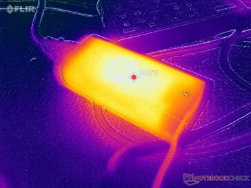 Az AC-adapter hőmérséklete nagy terhelés mellett meghaladja a 34 °C-ot