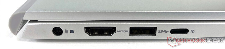 Left: Power supply, HDMI 1.4, USB 3.2 Gen 1 Type-A, USB 3.2 Gen 2 Type-C (DP/PD)