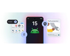 A Google Android 15 promóciós képe, amely néhány kulcsfontosságú funkcióját mutatja be egy gradiens háttér előtt. (Kép forrása: Google)