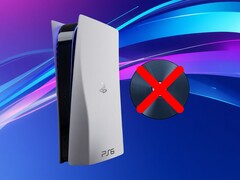 A PS6 konzol egy játéklemez mellett