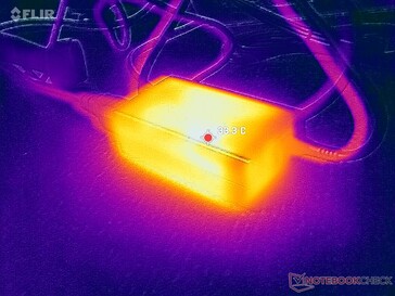 A hálózati adapter 33 C fölé emelkedik igényes terheléseknél