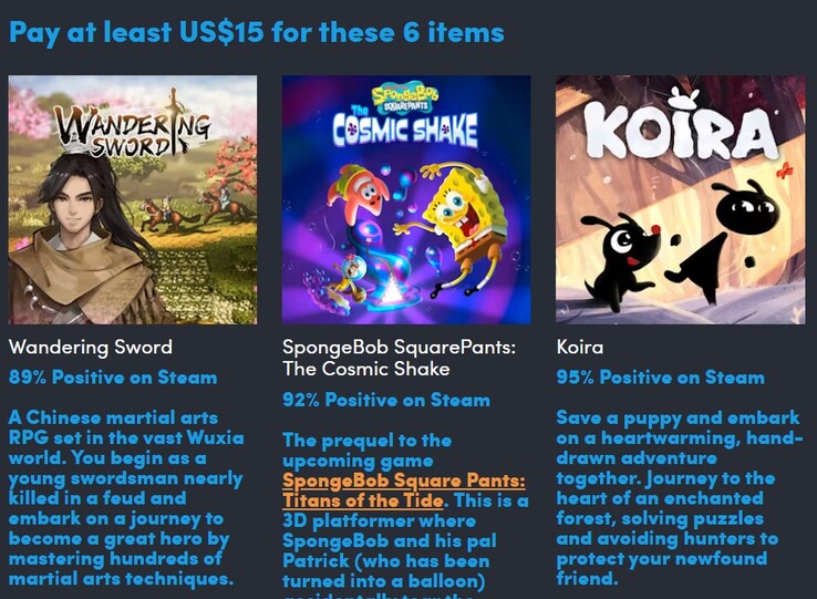 A második szint ezt a 3 játékot adja hozzá a mixhez (Kép forrása: Humble Bundle)