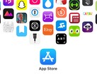 Az App Store logója népszerű alkalmazások ikonjaival. Az Apple-nek most meg kell védenie a boltján kívül történő fizetések után felszámított díjait.