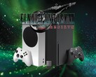 Final Fantasy 7 Rebirth logó az Xbox konzolok és a tároló felett
