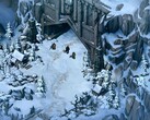 A Thronebreaker: The Witcher Tales című játékból származó, havas tájat ábrázoló kép.