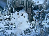 A Thronebreaker: The Witcher Tales című játékból származó, havas tájat ábrázoló kép.