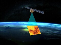 A MethaneSAT műholdat ábrázoló kép. (Kép forrása: MethaneSAT - EDF)