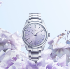 A Grand Seiko SBGW323 lágy és gyönyörű lila Mt. Iwate mintás számlapját a kiri virág ihlette (Kép forrása: Grand Seiko)