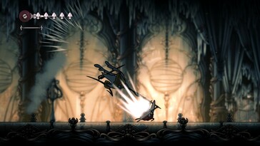 Hollow Knight: Silksong PC-s screenshot a harcról (Kép forrása: Steam)