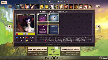 A képen: A Poker Quest játékmenetéről készült screenshot: Swords and Spades.