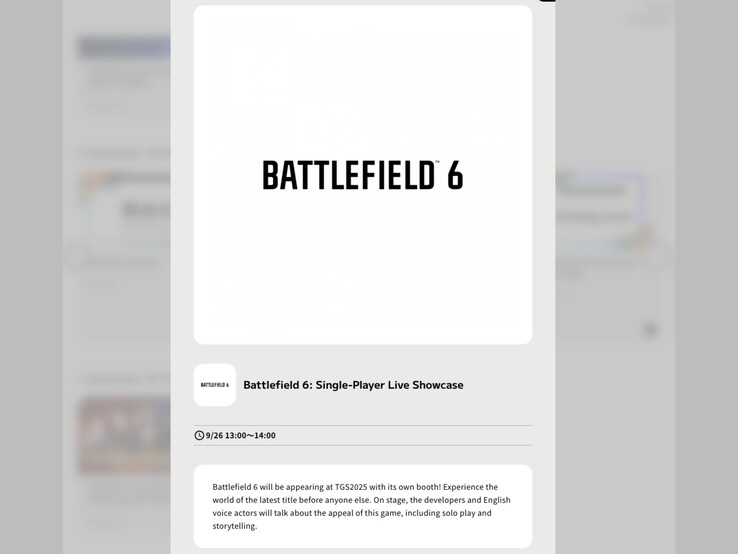 Gépi fordítású screenshot a Tokyo Game Show hivatalos Battlefield 6 bemutatójáról. (Kép forrása: TGS programok)