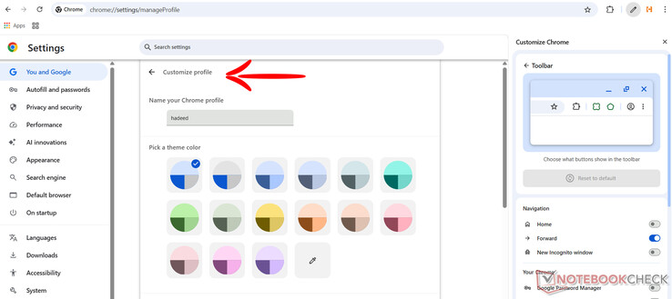 Profilok testreszabása a Google Chrome-ban (Kép forrása: Antony Muchiri)
