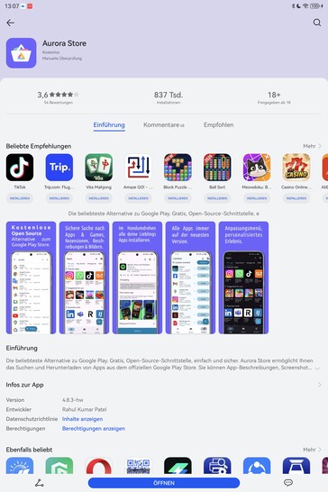 Az Aurora Store az AppGallery-ből telepíthető.