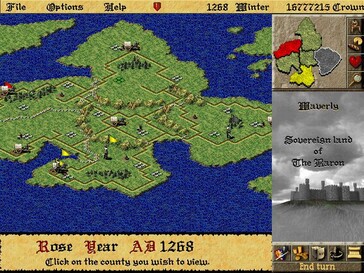 A képen: Egy játékmenet-képernyőkép a Lords of the Realm II-ből.