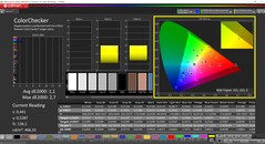 CalMAN ColorChecker kalibrálva (cél színtér: P3)