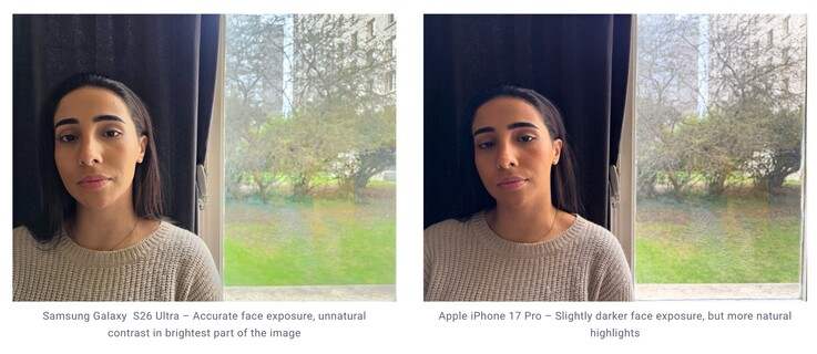 A Galaxy S26 Ultra HDR-feldolgozása néha természetellenes kontrasztot eredményez.
