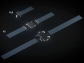 A SpaceX 3. generációs és 2. generációs műholdjainak méret-összehasonlítása