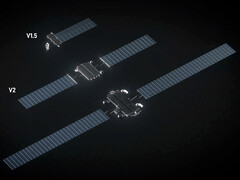 A SpaceX 3. generációs és 2. generációs műholdjainak méret-összehasonlítása