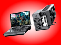 A Win Max 3 csatlakoztatva a GPD G2 eGPU dokkolóhoz.