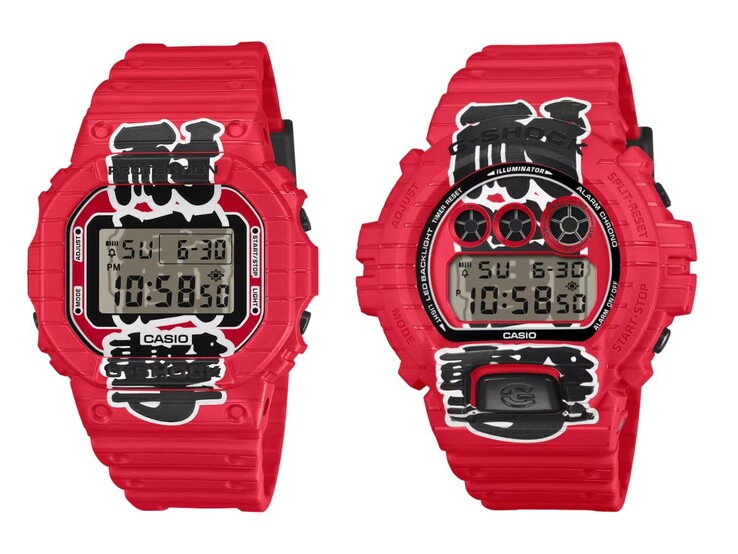 A Casio G-Shock DW-5600AKA-4 (balra) és DW-6900AKA-4 (jobbra) órák