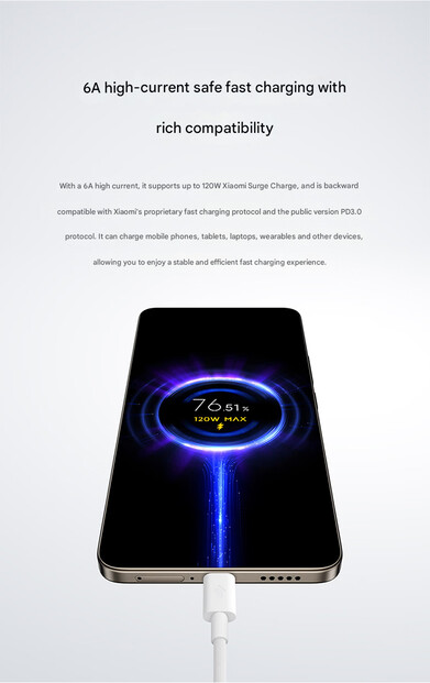 A 16 cm-es fordított töltőkábel gyors töltési képessége