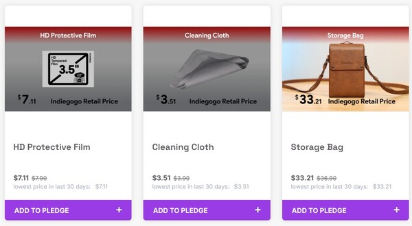 Az Ayaneo a kampány ideje alatt a Pocket Vert hivatalos tartozékait is kedvezményes áron árulja. (Kép forrása: Ayaneo)