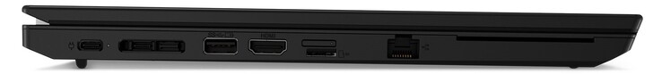 Left side: 1x USB-C 3.2 Gen1 (power connection), 1x Thunderbolt 4, docking port, 1x USB-A 3.2 Gen1, HDMI, microSD card reader, GigabitLAN, smartcard reader