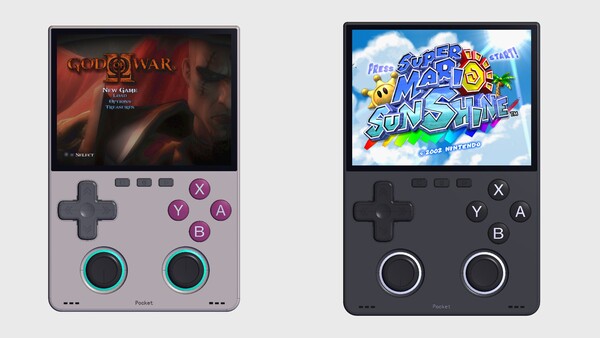 A MagicX Pocket Dream átdolgozott kialakításán látható, hogy a joystickok most az alján helyezkednek el.