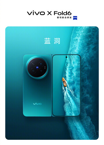 A Vivo X Fold6 kék színváltozatban