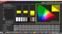 CalMAN ColorChecker (profil: sRGB, cél színtér: sRGB)