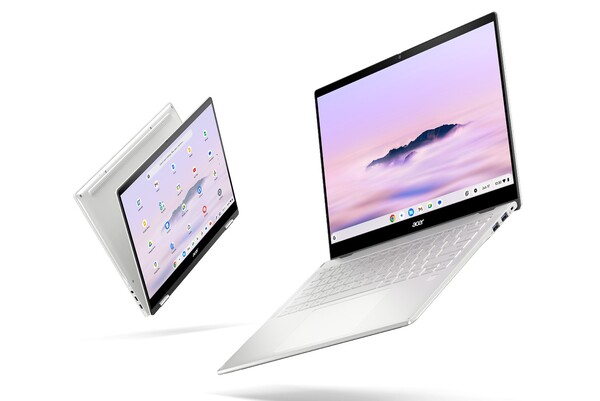 Az Acer Chromebook Plus Spin 514 Platinum Silver színben. (Kép forrása: Acer)