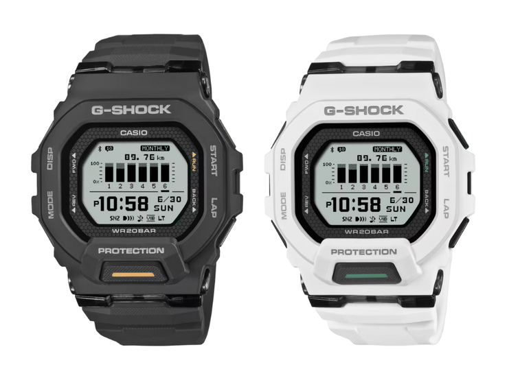A Casio G-Shock GBD-200-1A1 (balra) és GBD-200-7 (jobbra) órák. (Kép forrása: Casio)
