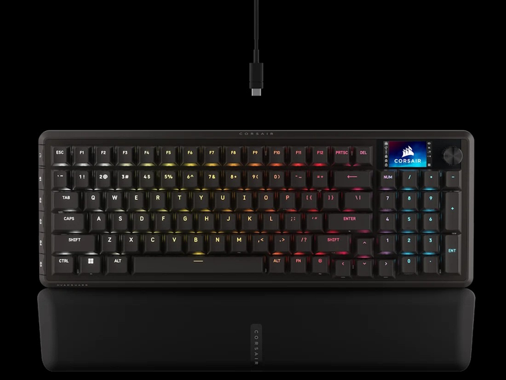 A Corsair Vanguard 96 Pro egyetlen USB 3.1 vagy 3.0 A típusú kábelen keresztül csatlakozik. (Kép forrása: Corsair)