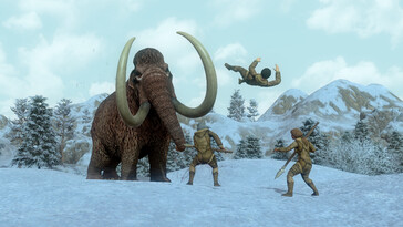 Egy kép, amely egy mamutot ábrázol a Dawn of Man című műben.