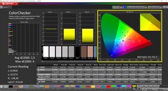 CalMAN ColorChecker (profil: Natív, cél színtér: P3)