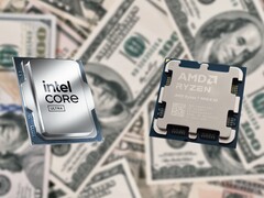 Az AMD és az Intel állítólag 2026-ban adja ki a jelenlegi generációs Zen 5 (a képen jobbra) és Arrow Lake (a képen balra) CPU-k utódait. (Kép forrása: Unsplash, Intel, Notebookcheck, szerk.)