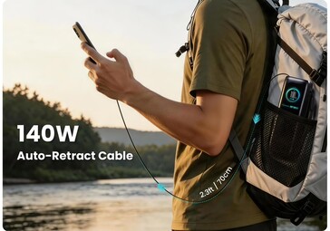 A Podix PR70 beépített, behúzható USB-C-kábellel rendelkezik