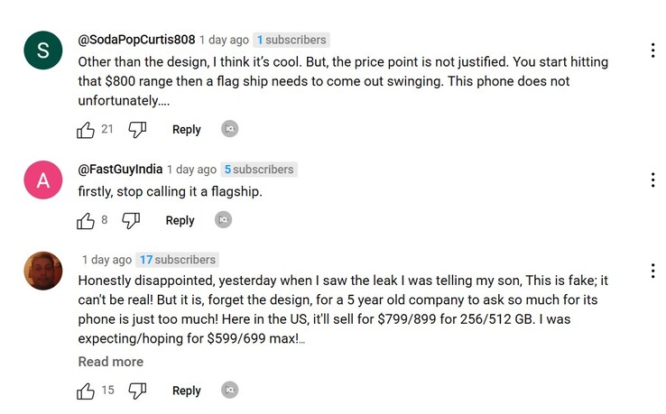 A PhoneArena Nothing Phone videójának 3 legjobb hozzászólása (3)